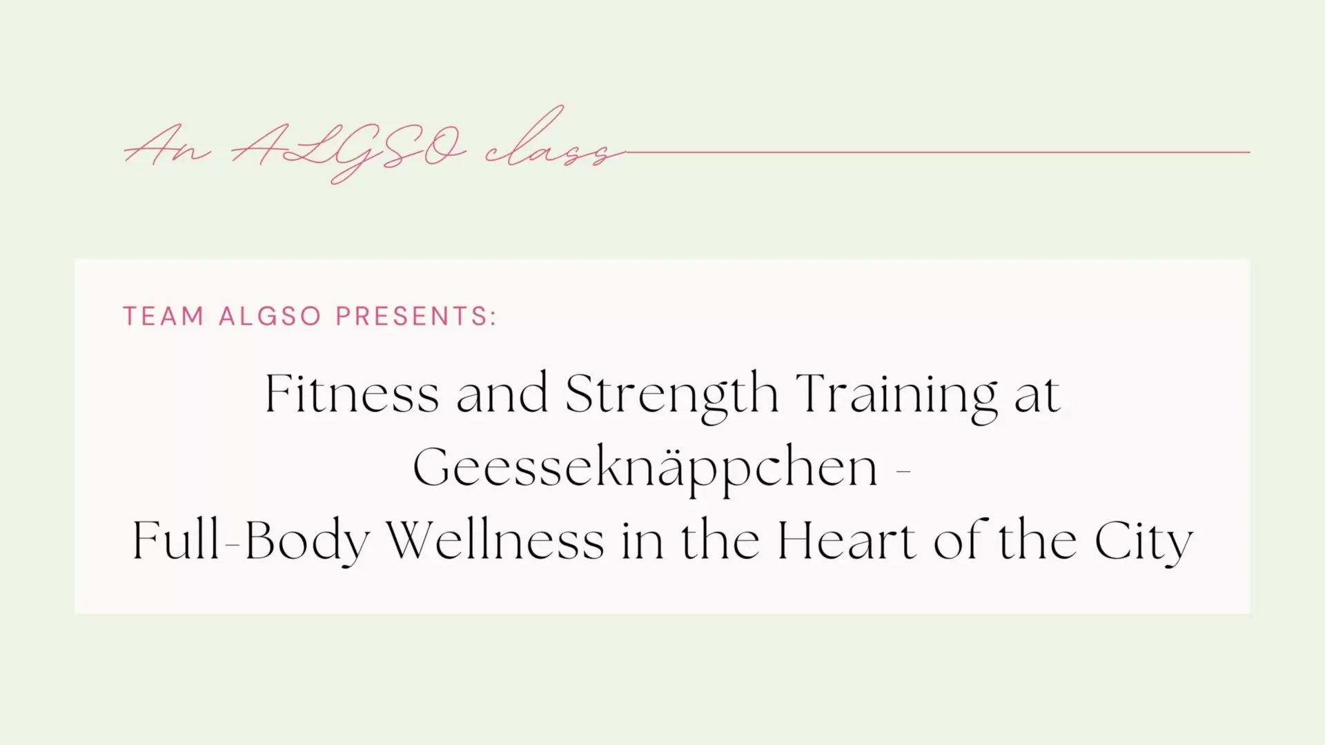 Fitness and Strength Training at Geesseknäppchen Campus with ALGSO