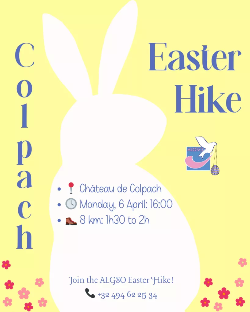 Colpach Easter Hike promotional poster with trail details and spring colours.